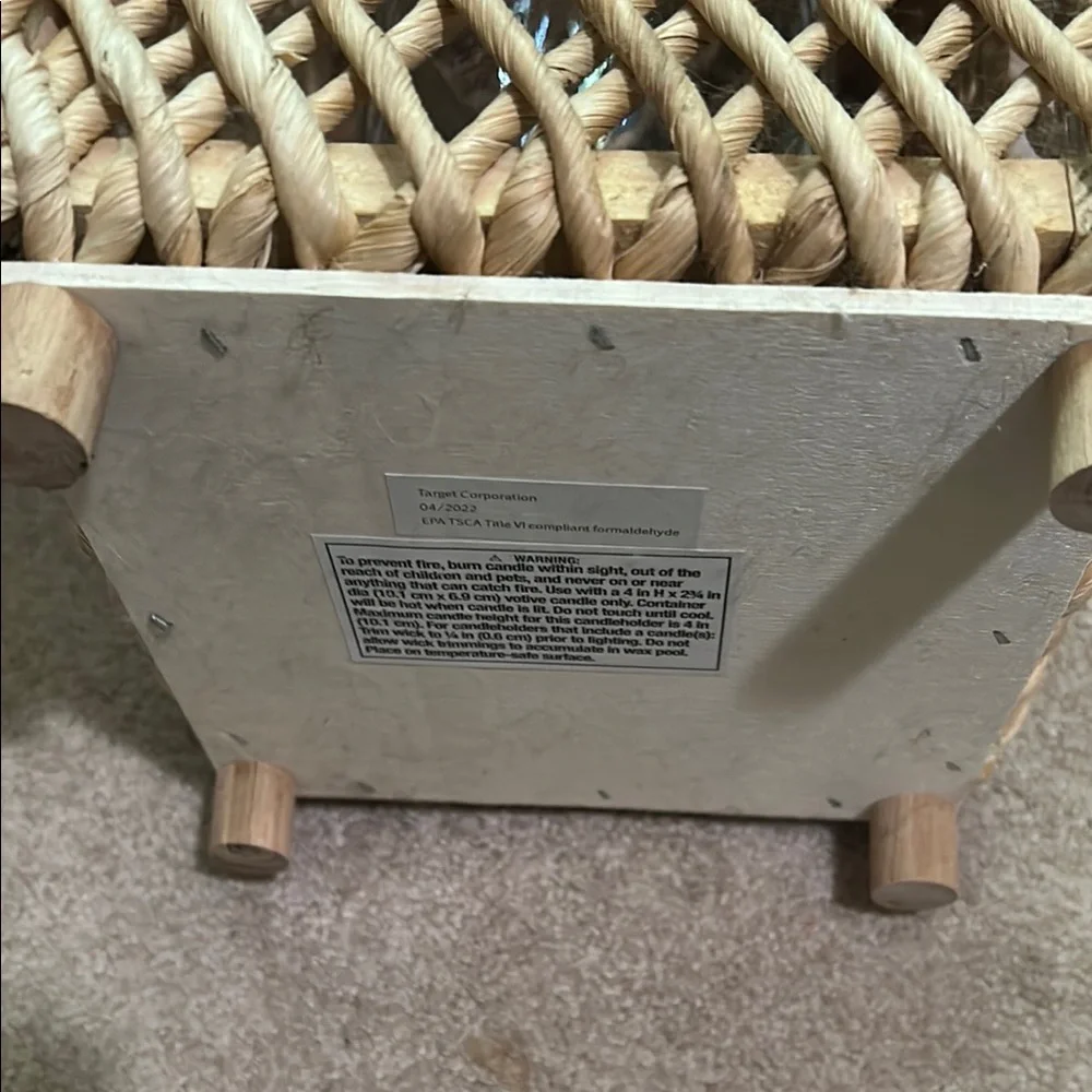 Opalhouse Tan and Brown Lantern with Intricate Weave